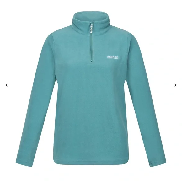 Regatta Womens Micro Fleece Size 12 Lightweight Pullover Turquoise 1/4 Zip Gorp - Picture 8 of 15